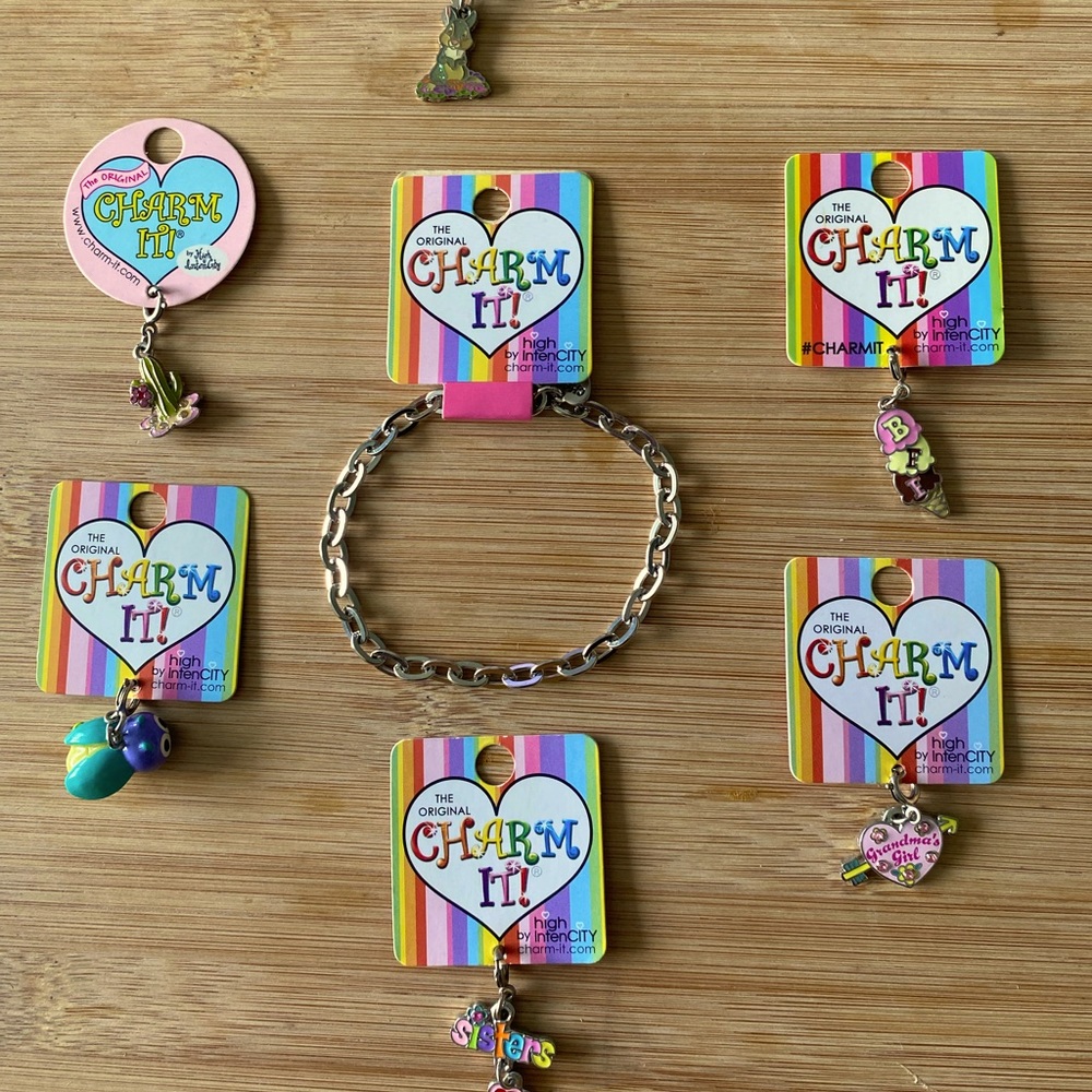 Charm It bracelet and 6 charms